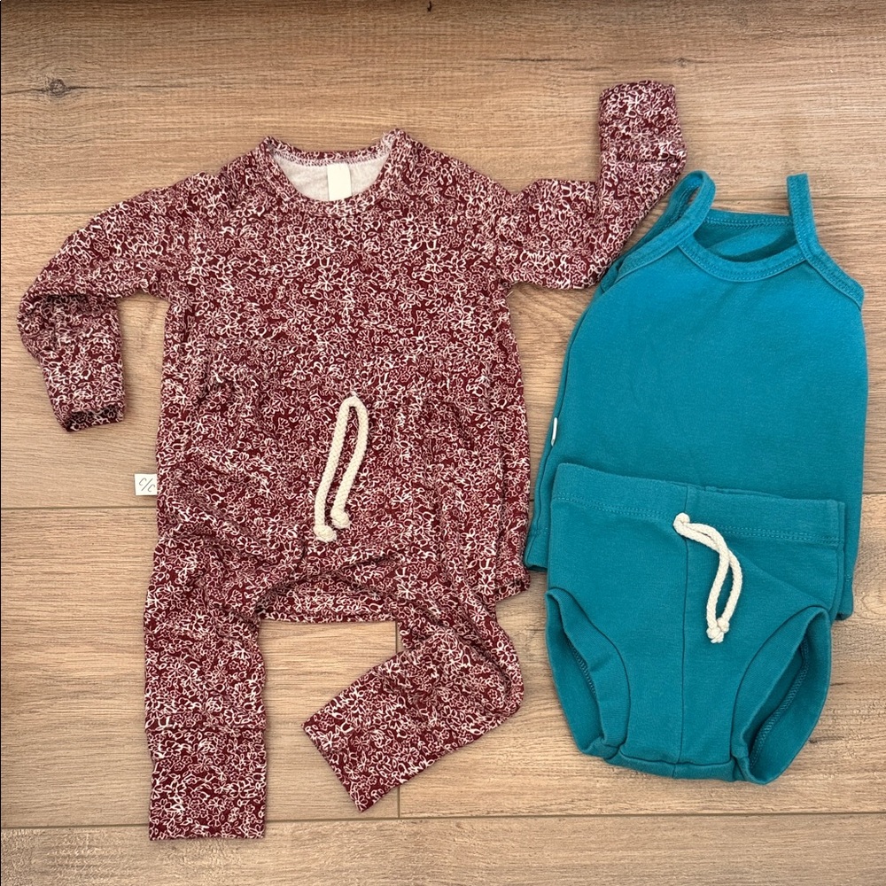 Teal and Maroon Kids Two Piece Sets